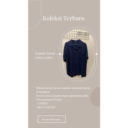 KEMEJA HAWAI POLOS UNISEX