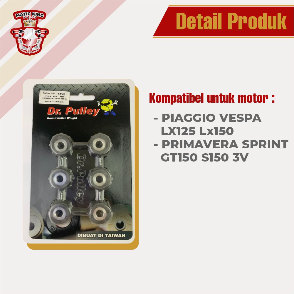 Roller motor matic Sprint LX Primavera iget 150 S150 3V DR PULLEY 8 gr sd 15,5 gr tipe 1917