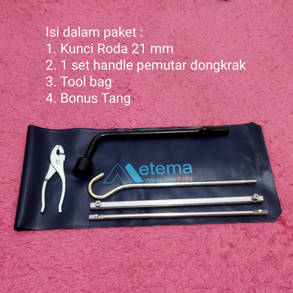 Paket Kunci Roda 21 MM, 1 handle Dongkrak &amp; Tool Bag Bonus Tang