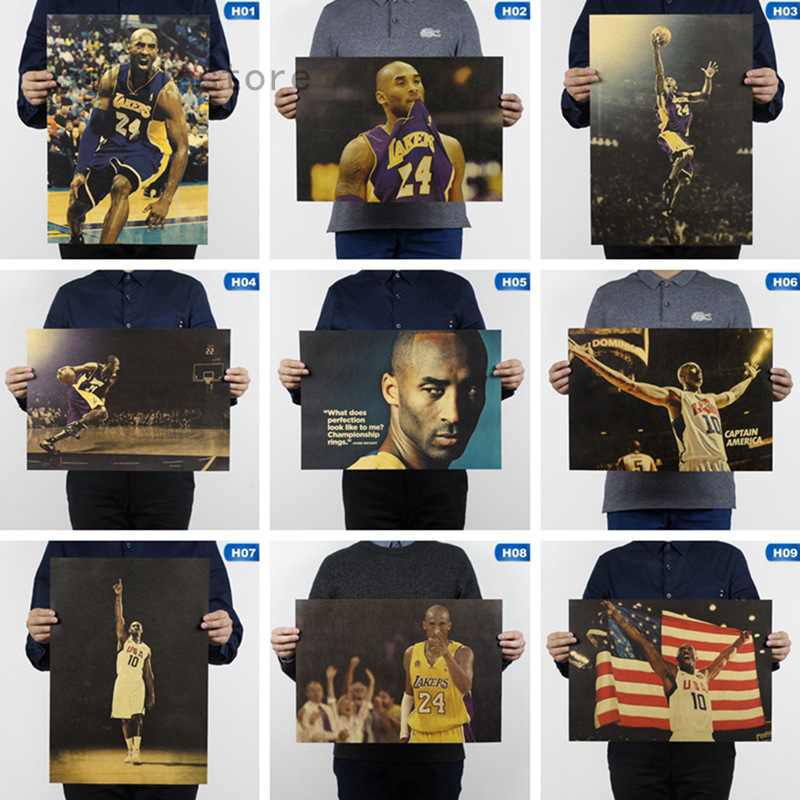 Poster Kobe Bryant Retired Ukuran  Standar  Untuk Dekorasi 