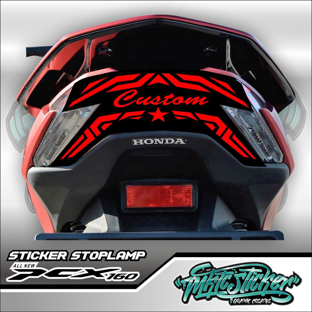 STICKER VARIASI STOPLAMP PCX 160 / PCX 150 BISA CUSTOM NAMA