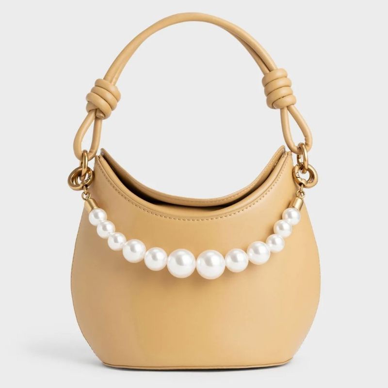 CK Bead-Embellished Knotted Handle Bag