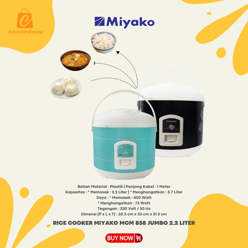 MAGICOM / RICE COOKER MIYAKO MCM 838 JUMBO 2.2 LITER