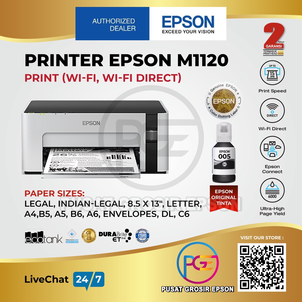 Printer Epson M1120 M-1120 M 1120 printer mono ORIGINAL DAN GARANSI RESMI