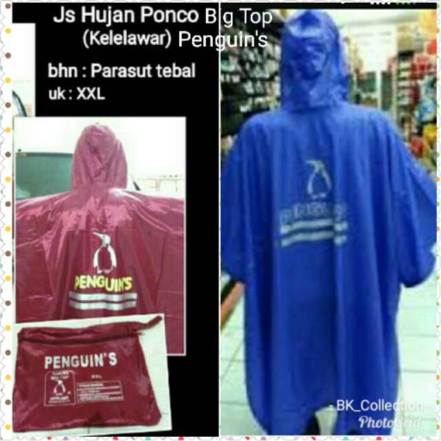 Jas hujan PONCO BIG TOP PENGUIN XXL parasit ponco penguin's jumbo