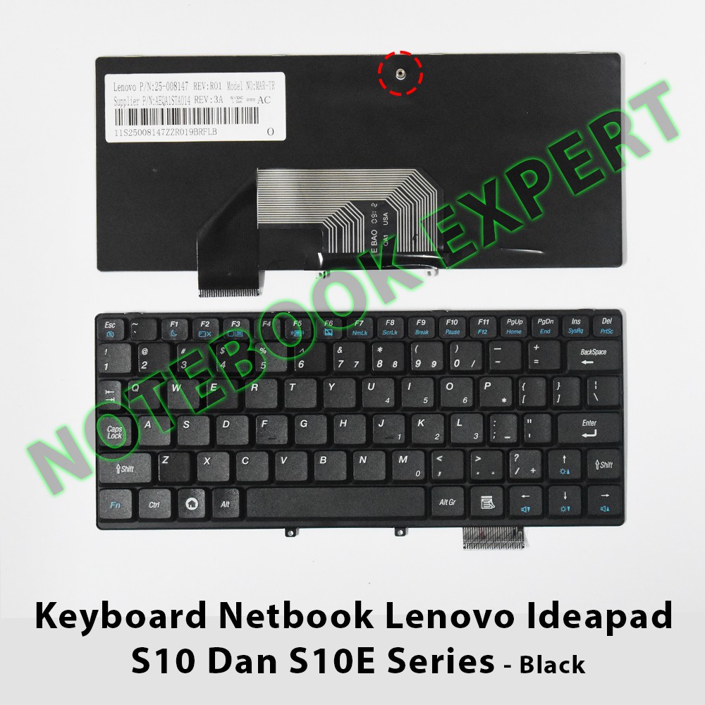 Keyboard Netbook Lenovo Ideapad S10 Dan S10E Series - Black