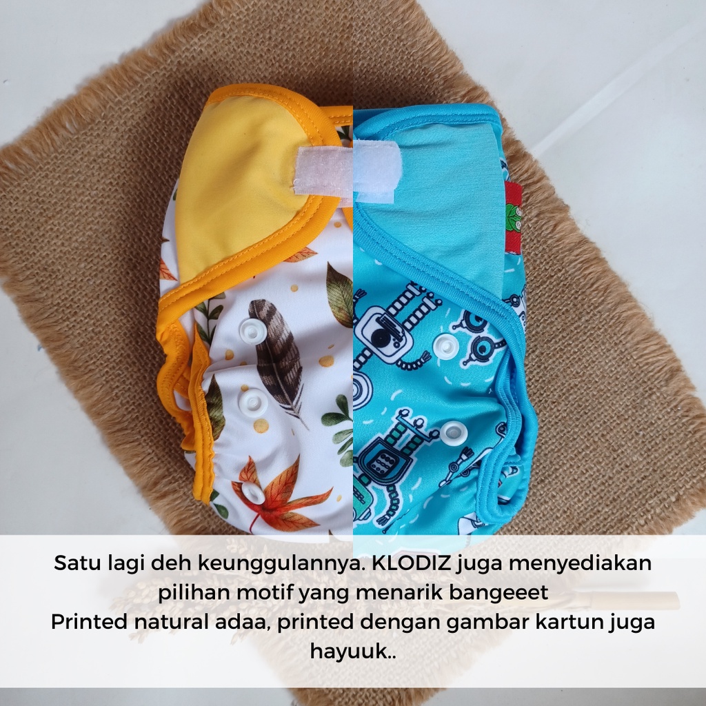 Klodiz Coveria Clodi Newborn Popok Kain Cuci Ulang Bayi Baru Lahir Cegah Bocor Samping Leg Gusset 2 Penyerap Insert