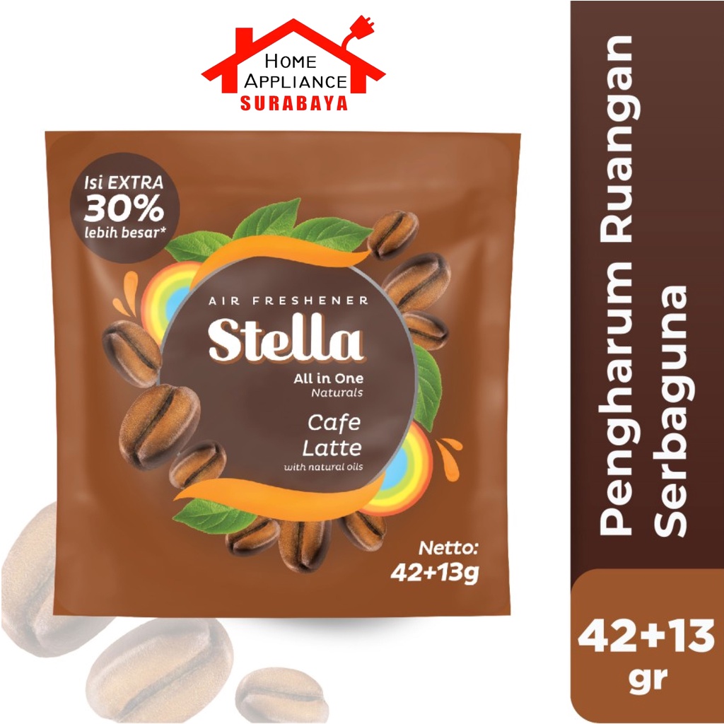 Stella Air Freshener ALL IN ONE ( AIO ) Pengharum Ruangan / Mobil 42+13Gr ( 55gr ) All Variant