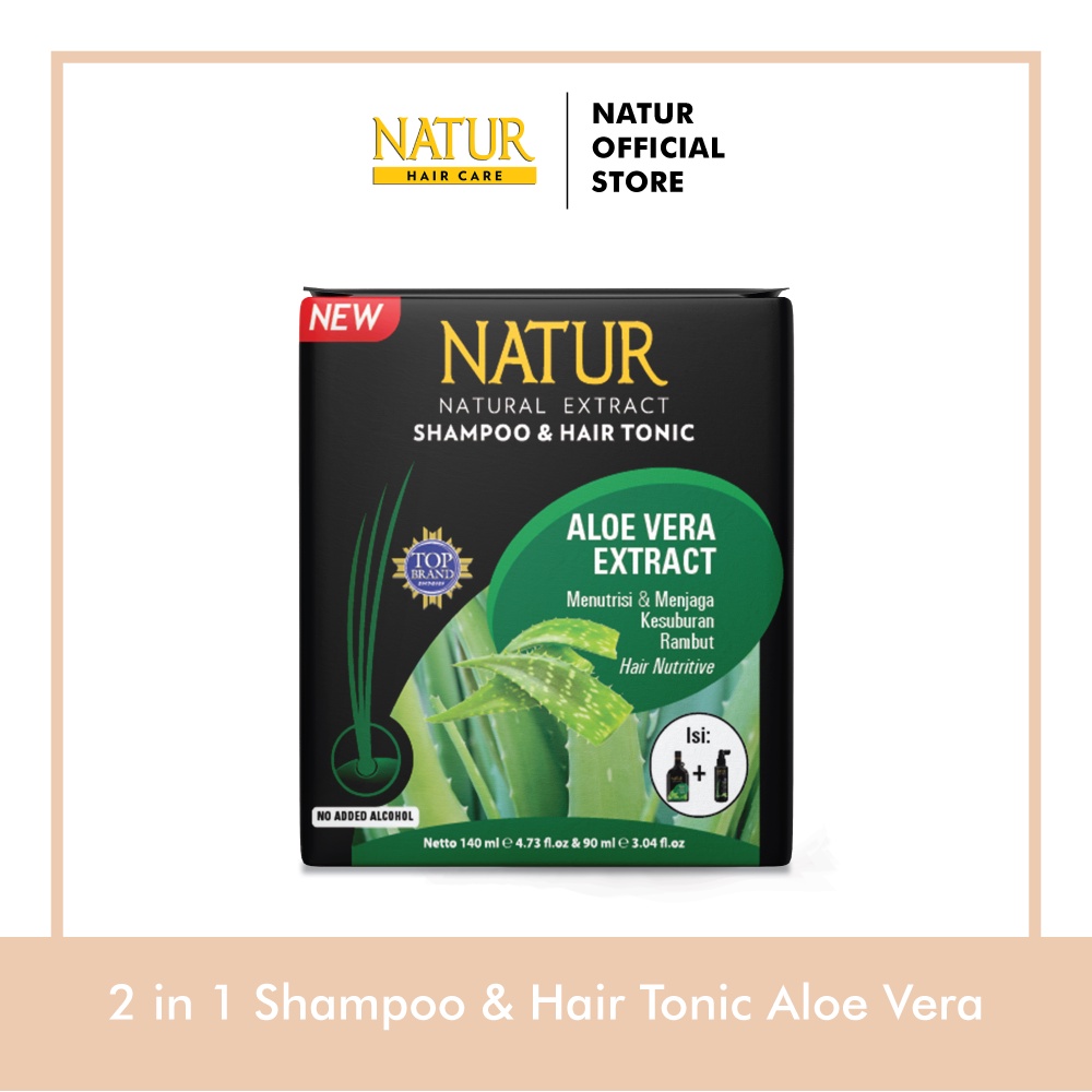 PAKET Natur Shampoo &amp; Tonic Aloe Vera 2 in 1 [Penyubur Rambut]