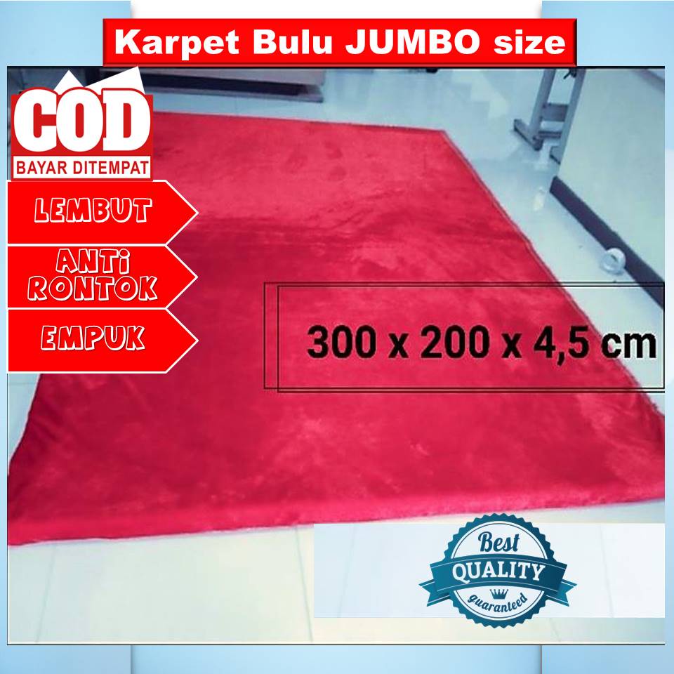 KARPET BULU RASPUR JUMBO 300 x 200 LEMBUT TEBAL 4,5 CM PREMIUM SURPET