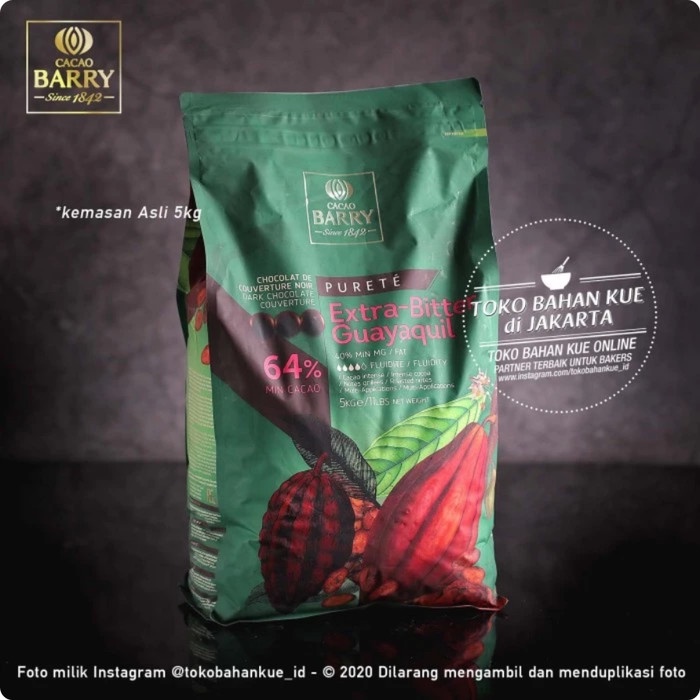 

Fchgtyani Cacao Barry Extra Bitter Guayaquil 5Kg 64% Dark Chocolate Couverture