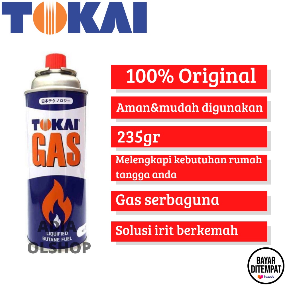 Gas Tokai Original 100% Terlaris / Gas Portable Kaleng Tokai / Tabung Gas Portable Tokai / Tokai Gas Portable / Gas Tokai 235gr