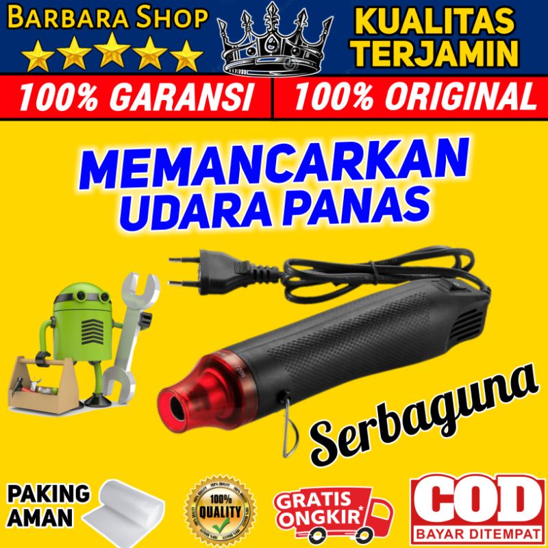 Blower Uap Solder Uap Mesin Alat Pemanas Heat Gun Hot Air Vinyl Heatgun Mini Multifungsi 230V 300W Taffware Alat Sevis Hp