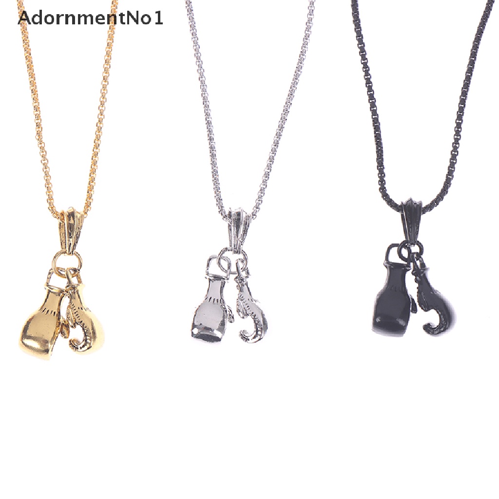 (AdornmentNo1) 1pc Kalung Rantai Pendan Sarung Tinju Gaya Hip Hop Retro Rock Untuk Pria