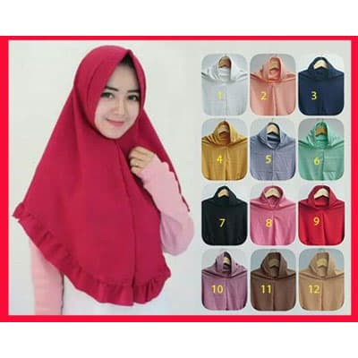 Daily Khimar Jilbab Hijab Kerudung Instan Bergo Jumbo Syari 80 x 110 Pet Antem Simple Penguin wolfis