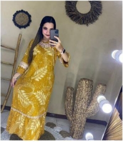 LONGDRESS ARAB RENDA DAUN /  DASTER ARAB RENDA BUNGA RANTAI / DASTER MURAH