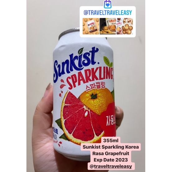 SALE SALE SALE SUNKIST Sprakling Korea Grapefruit Soft Drink Import 355ml minuman kaleng Rasa Unik
