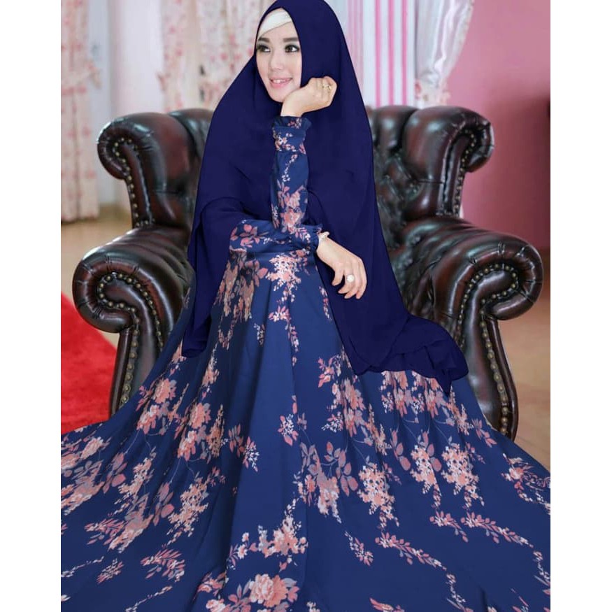 Gamis Syari gamis nindi syari realpict zb - Biru Murah