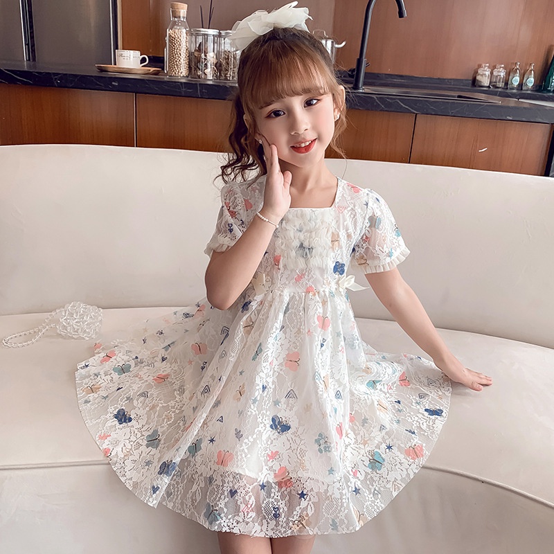 [meandboss] SALE DR103, Dress Anak Perempuan Brukat Butterfly Gaun Sifon Katun Kids Cewek Princess