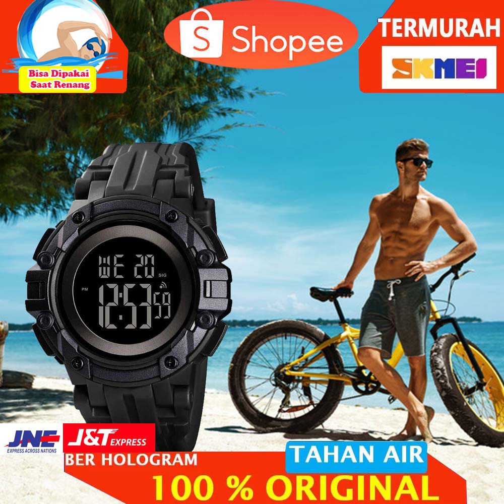 JAMINAN ORIGINAL SKMEI Jam Tangan Digital Pria - 1545 [Black Black]