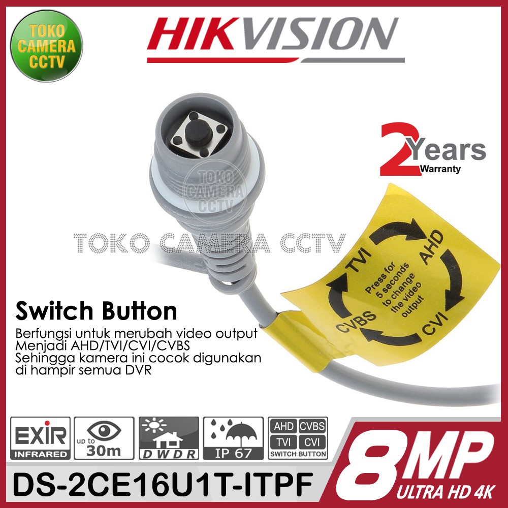 KAMERA CCTV OUTDOOR HIKVISION DS-2CE16U1T-ITPF 8MP