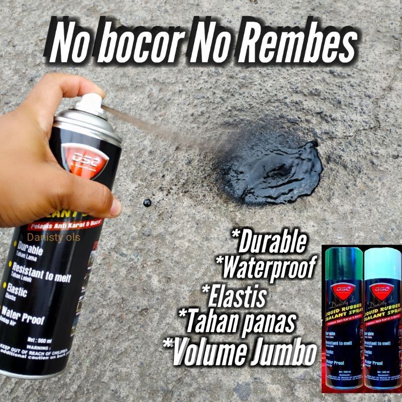 Spray ajaib DSC rubber sealant 500 ml pelapis anti bocor /kolam ikan/atap bocor/rembes pelapis anti karat