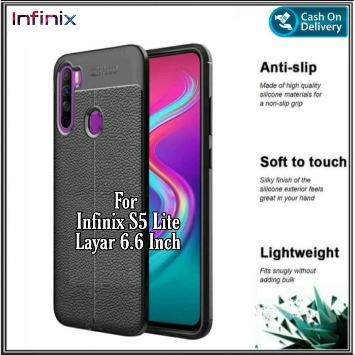 TPU Case Autofocus Leather Infinix Note S5 Lite ( X652B 6.6 inch ) - Hitam