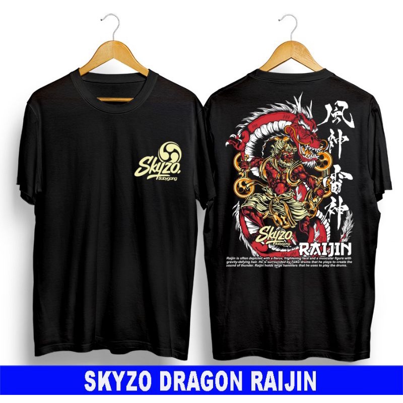 KAOS T-SHIRT/KAOS DISTRO KEKINIAN/KAOS SKYZO DRAGON RAIJIN