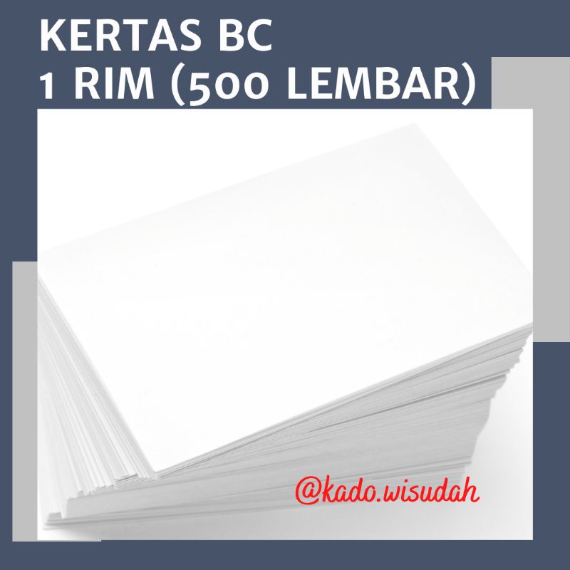 

Kertas BC/TIK satu rim 500 pcs untuk kertas undangan kartu nama murah