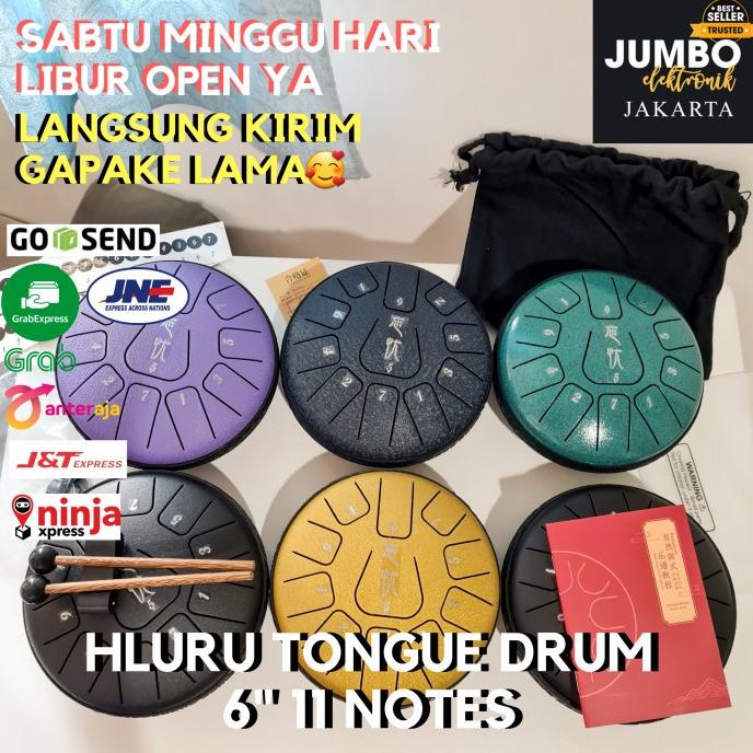 Hluru Huashu Steel Tongue Drum Pan 6 Inch 11 Note Carbon Steel Ori