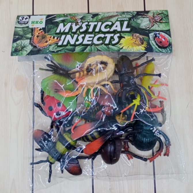 Set Mainan Hewan Serangga Isi 12 - Mainan  Anak Mysical Insects Ukuran Jumbo -Mainan Set Figure Serangga Besar