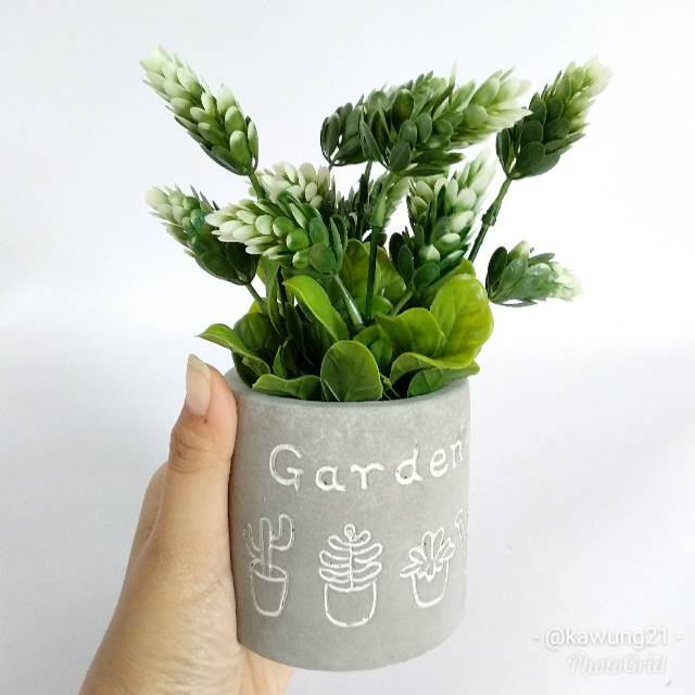 Vas Bunga Garden Bulat Pot Unik Cantik Pajangan Shabby