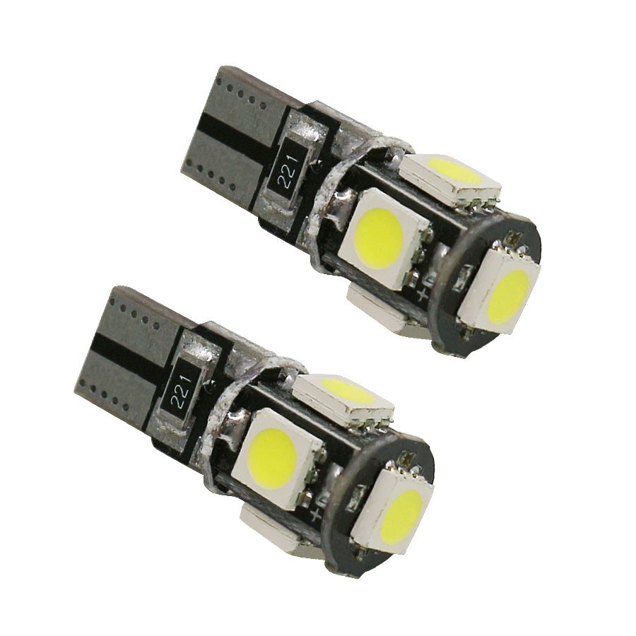 1 pc Lampu LED T10 Canbus 5SMD 5050 194 W5W 501 Warna Putih Untuk Lampu Belakang Mobil