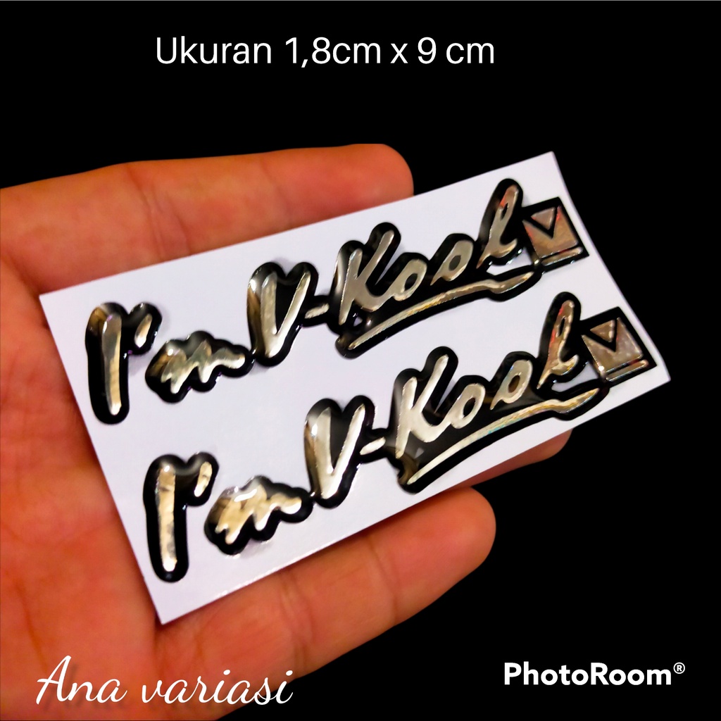 NEW emblem timbul i'm v kool STIKER TIMBUL I'M V KOOL stiker v kool