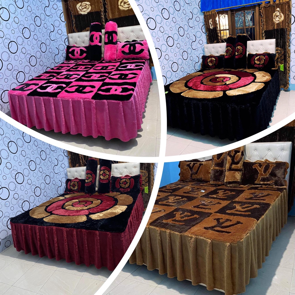 Sprei Bulu Rasfur 180X200, 200X200 / Sprei Bulu Halus / Seprei Bulu Rumbai / Seprei Rasfur Karakter 