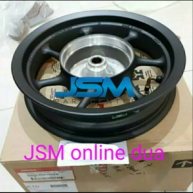 SEPASANG VELG RACING SCOOPY FI 2017 RING 12 ORI AHM HITAM DEPAN DAN BELAKANG
