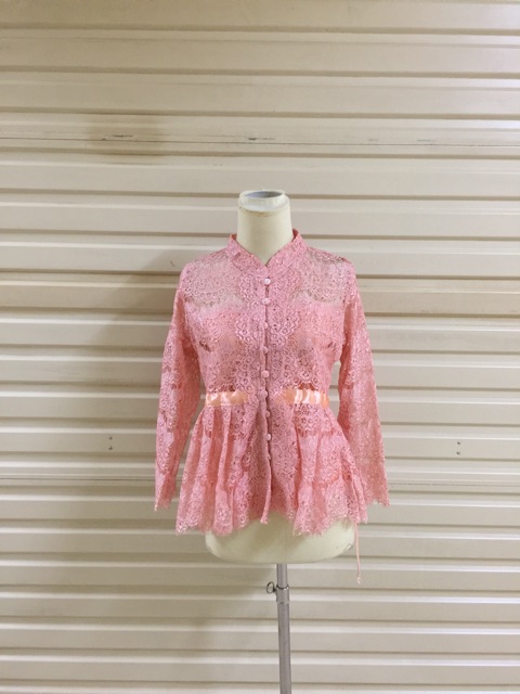 Kebaya Brukat KKB05 Tangan Panjang | Kebaya Kartini Modern Atasan Brokat Wanita Kerah Shanghai-6