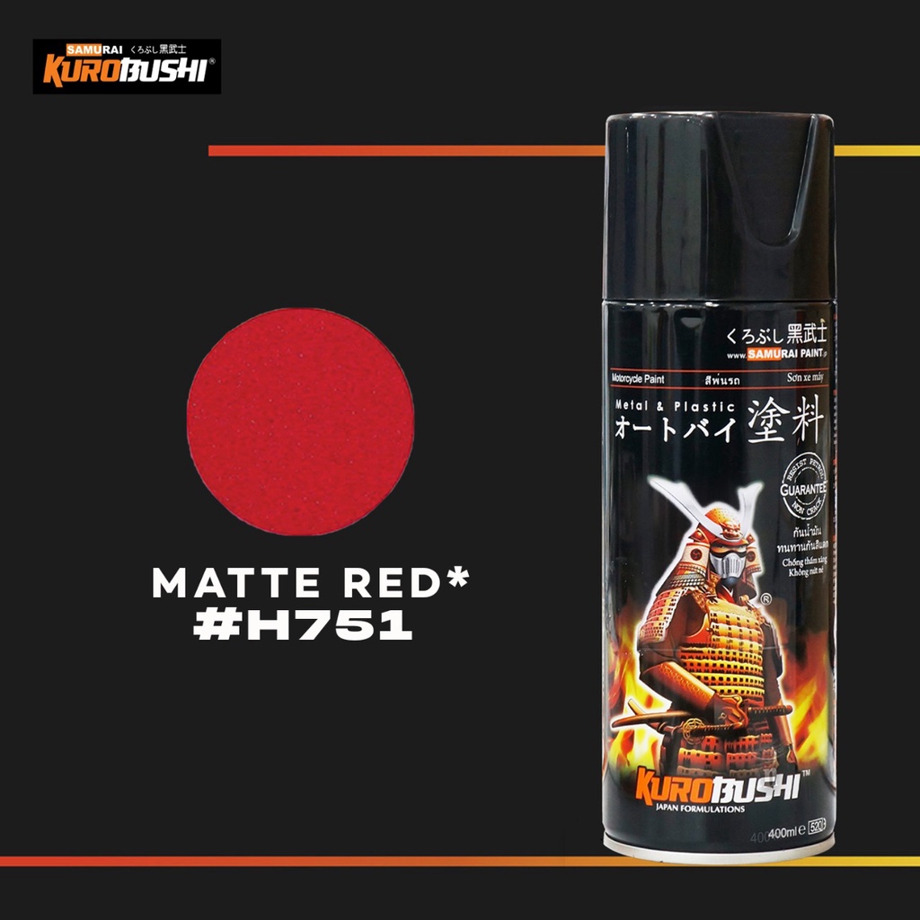 Samuraipaint, Matte Red H751 Cat Aerosol Kualitas Kompresor