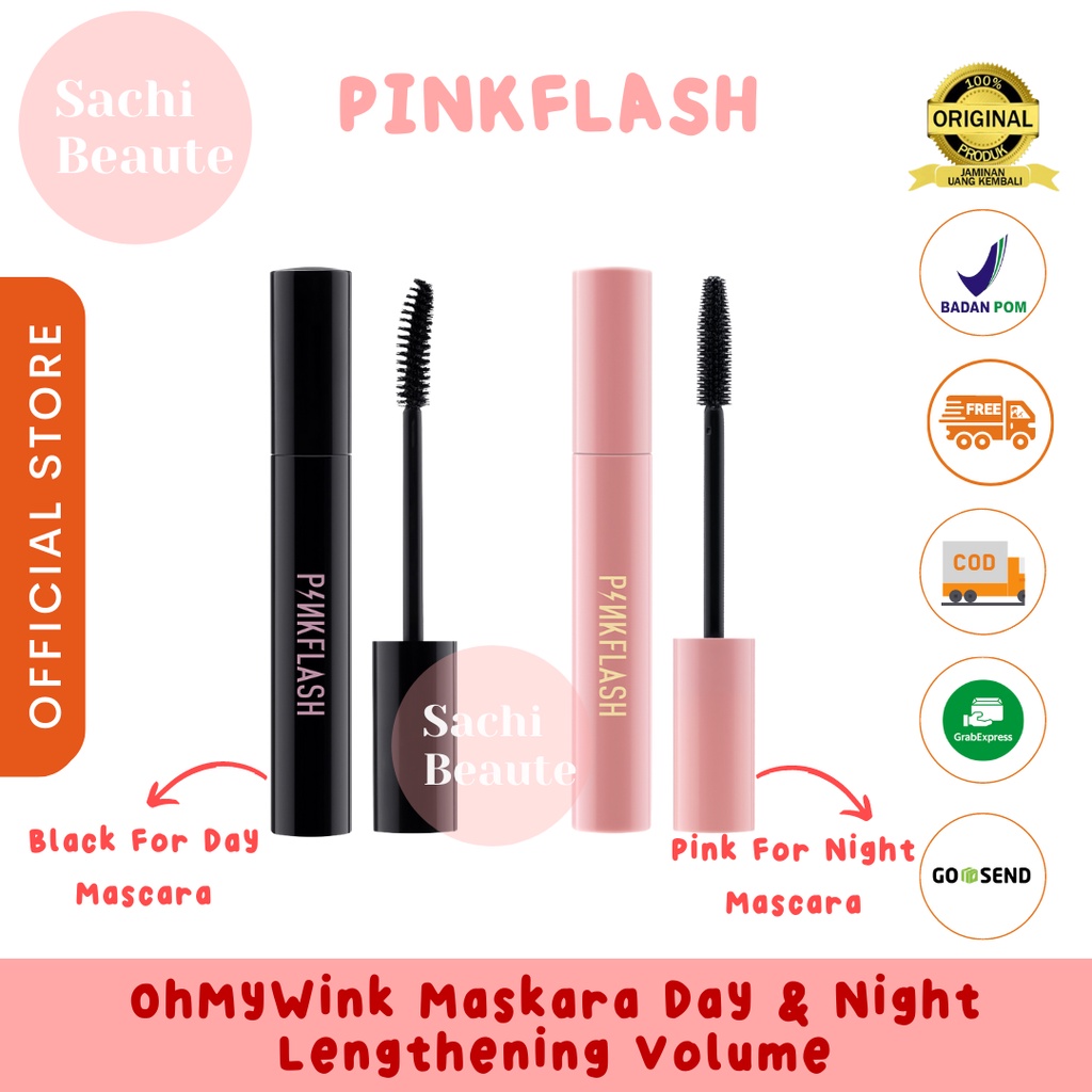 PINKFLASH #OhMyWink Maskara Day &amp; Night Lengthening Volume Waterproof Longlasting Mascara Pinkflash