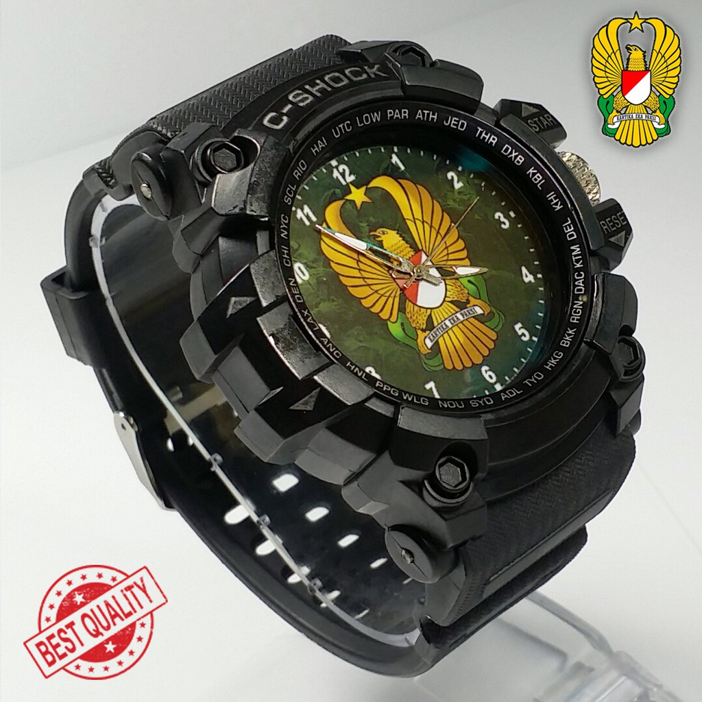 (BEST QUALITY) JAM TNI_AD {PENJAGA NKRI} FULL BLACK