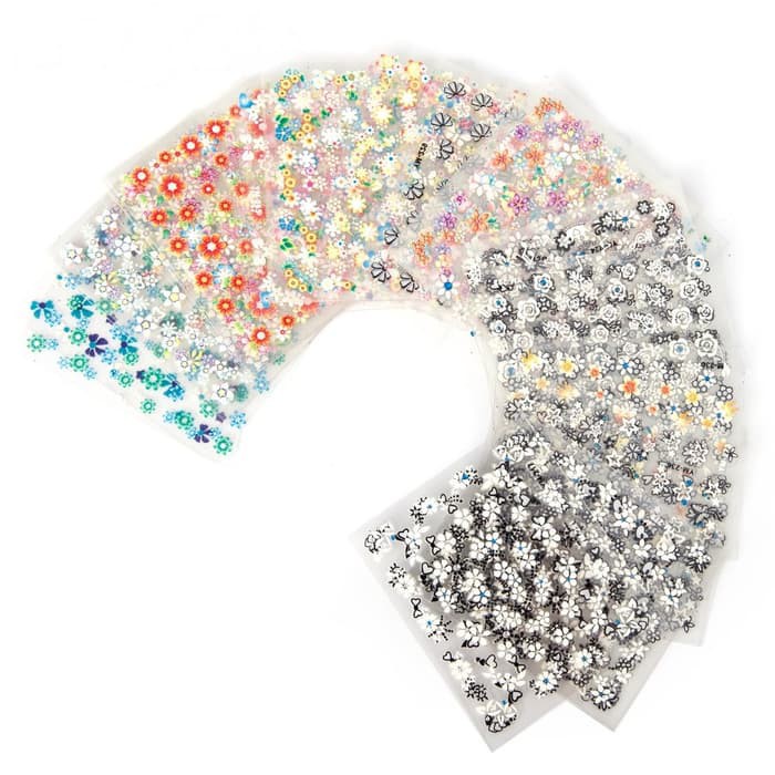 

HARGA 30 LEMBAR - 3D FLOWER FLORAL MANICURE Nail Sticker - STIKER KUKU