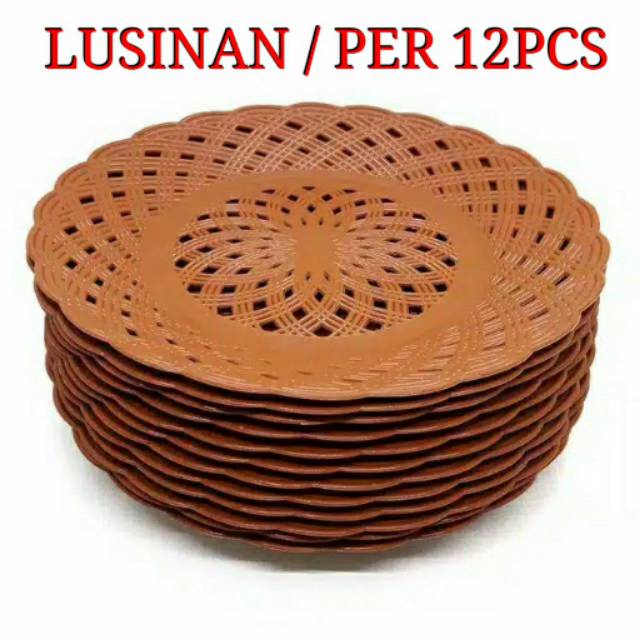 piring rotan plastik lusinan//piring rotan murah