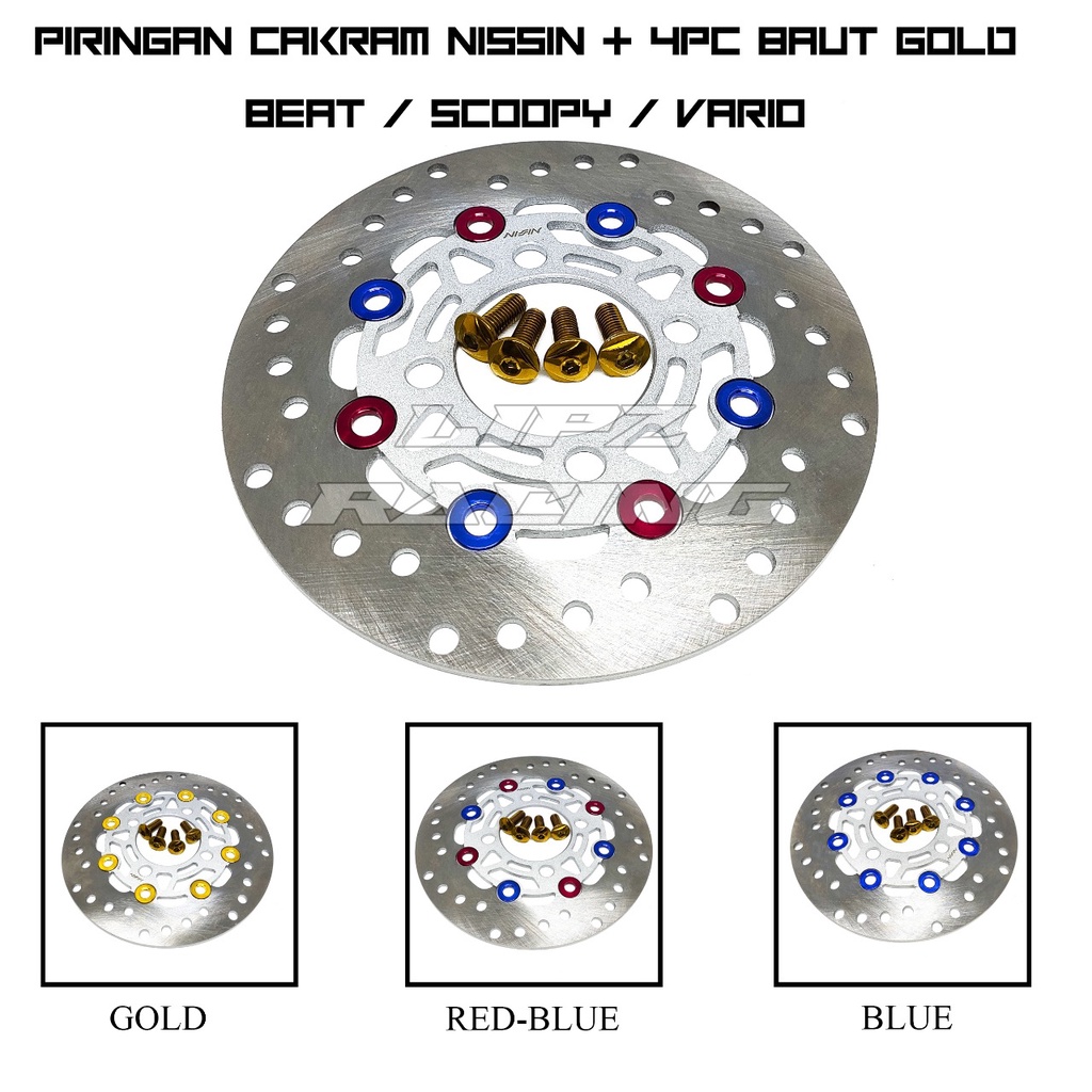 PIRINGAN CAKRAM NISSIN+4PC BAUT GOLD