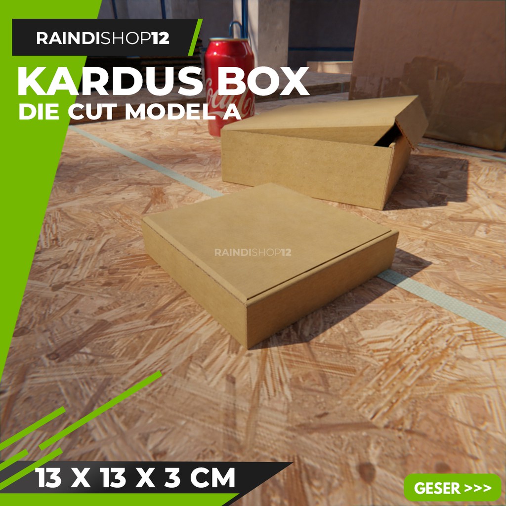 

(MIN 5 PCS) BOX 13 X 13 X 3 CM KARDUS DIE CUT KOTAK KARTON KEMASAN KADO A