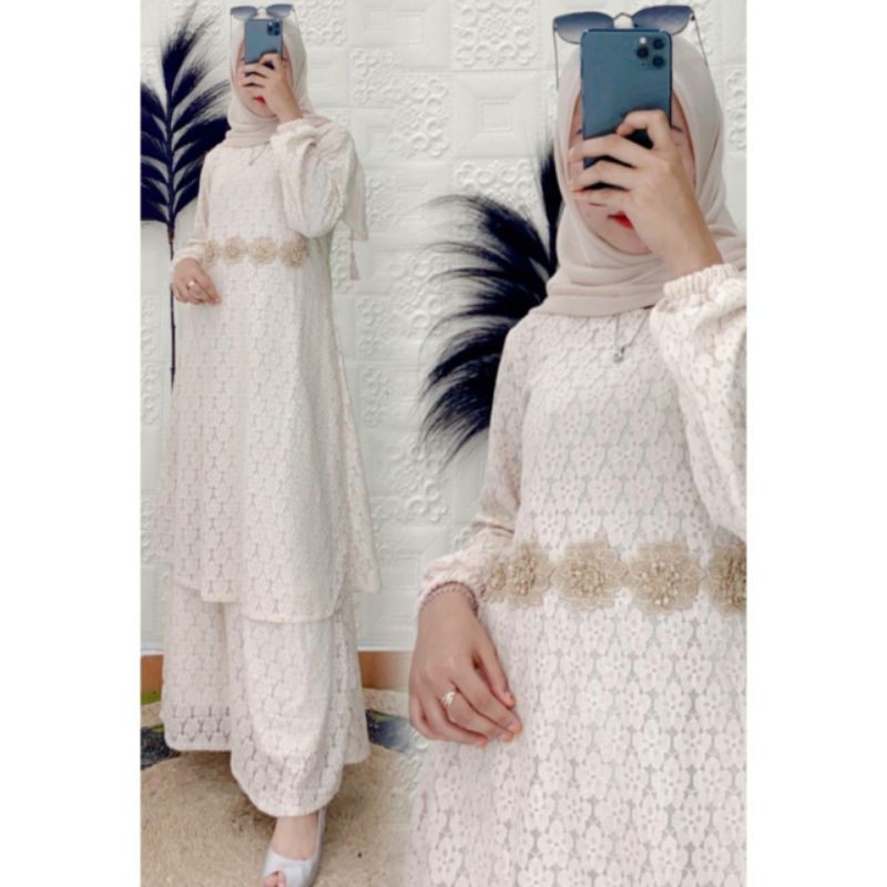gamis brokat korea renda