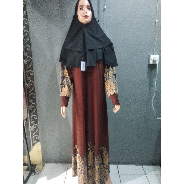 Gamis Jersey Motif Bunga