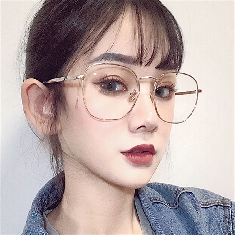 (YUZHU) Bayar di Tempat Minus -0°~-400° Myopia Eyeglasses Korean Ulzzang Retro Anti Blue Square Kacamata