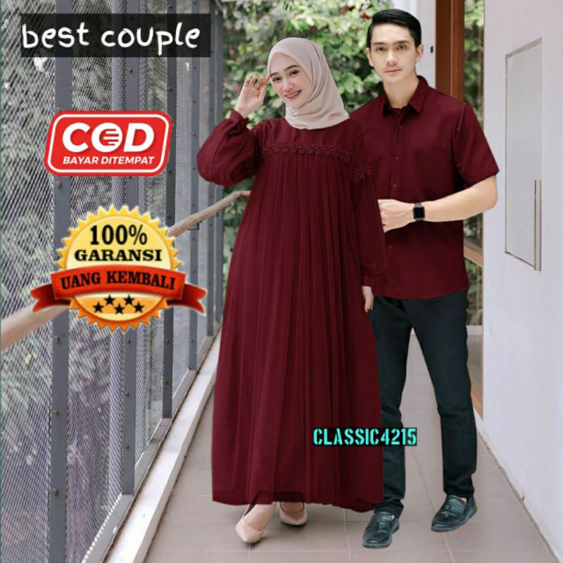 SARIMBIT GAMIS COUPLE GAMIS NURAINI BAJU MUSLIM  COUPLE ELEGAN BEST COUPLE