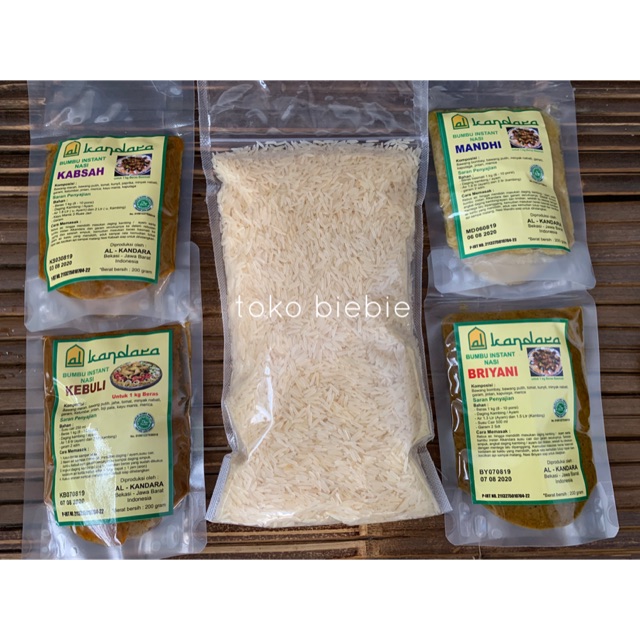

paket basmati 1kg dan bumbu basah 1bungkus, kebuli biryani mandhi kabsah