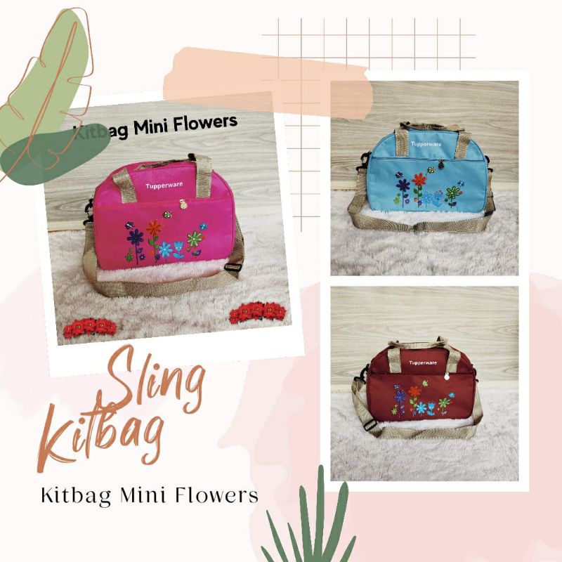 Kitbag Tas Piknik mini flowers ( Zipper Bunga Es ) / tas bekal tupperware